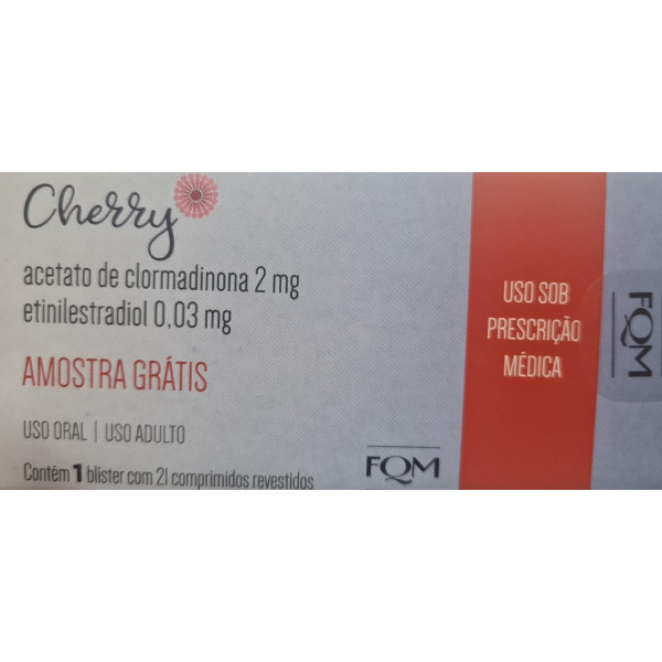 Cherry - Acetato De Clormadinona 2mg + Etinilestradiol 0,03mg - 2 Comprimidos